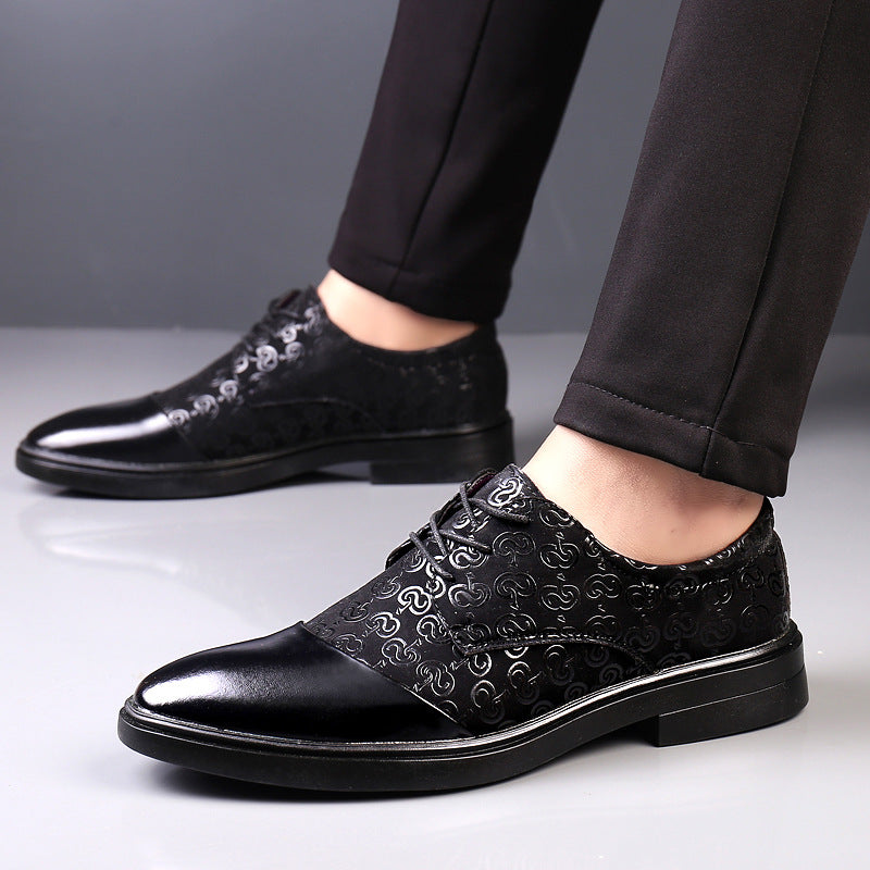 Men's Casual British-Style Korean-Style Pointed-Toe Leather Shoes