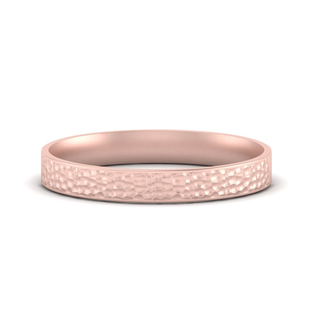 Hammered Finish Mens Wedding Band