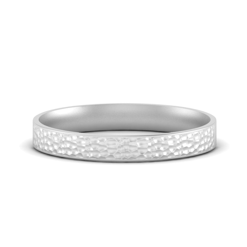 Hammered Finish Mens Wedding Band