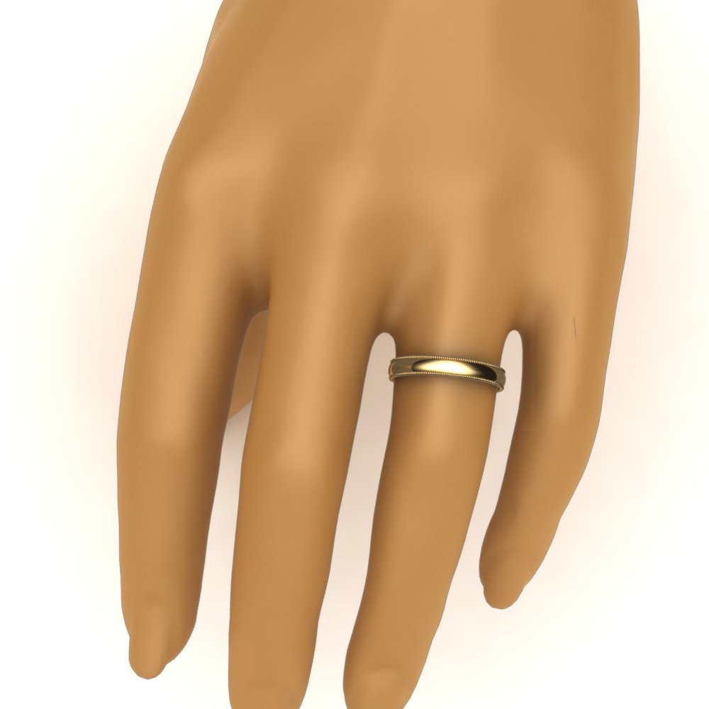 Comfort Fit Wedding Band Milgrain Edge