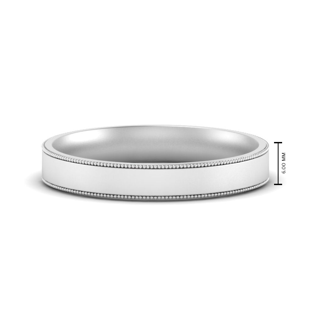 Stepped Edge Comfort Fit Flat Mens Band