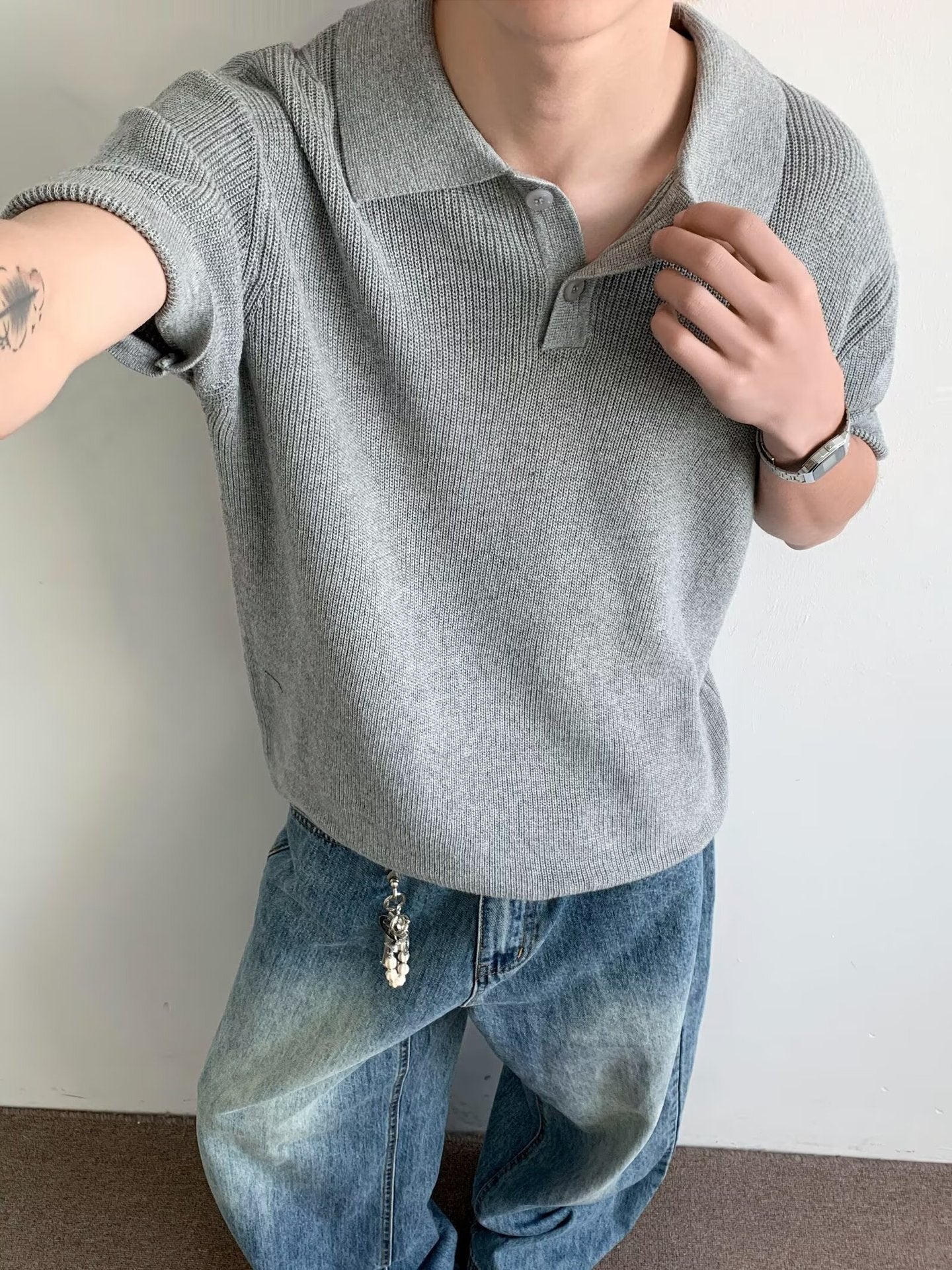 Premium Knitted Collar Polo Shirt