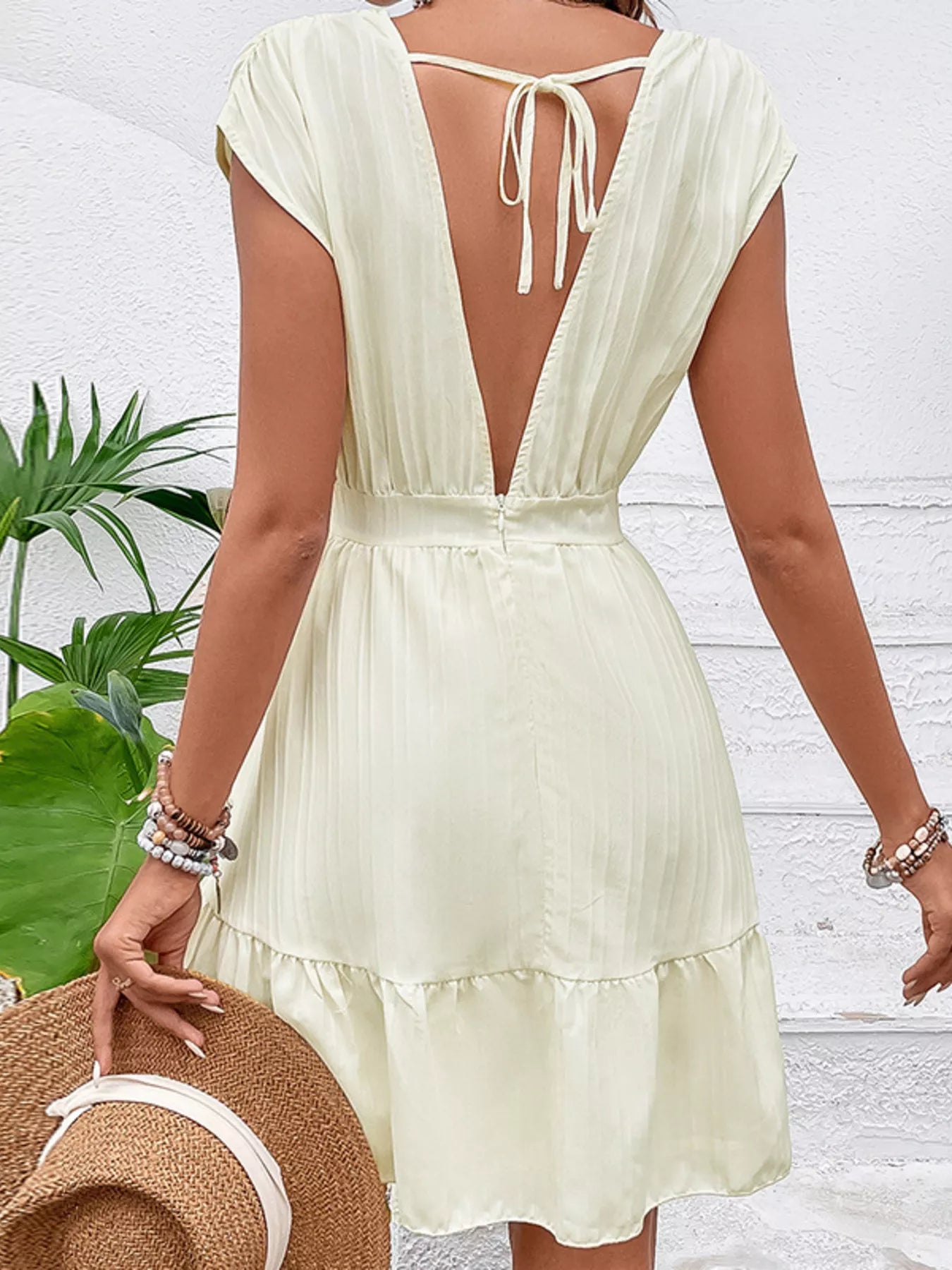 Tiered Cap Sleeve Mini Dress