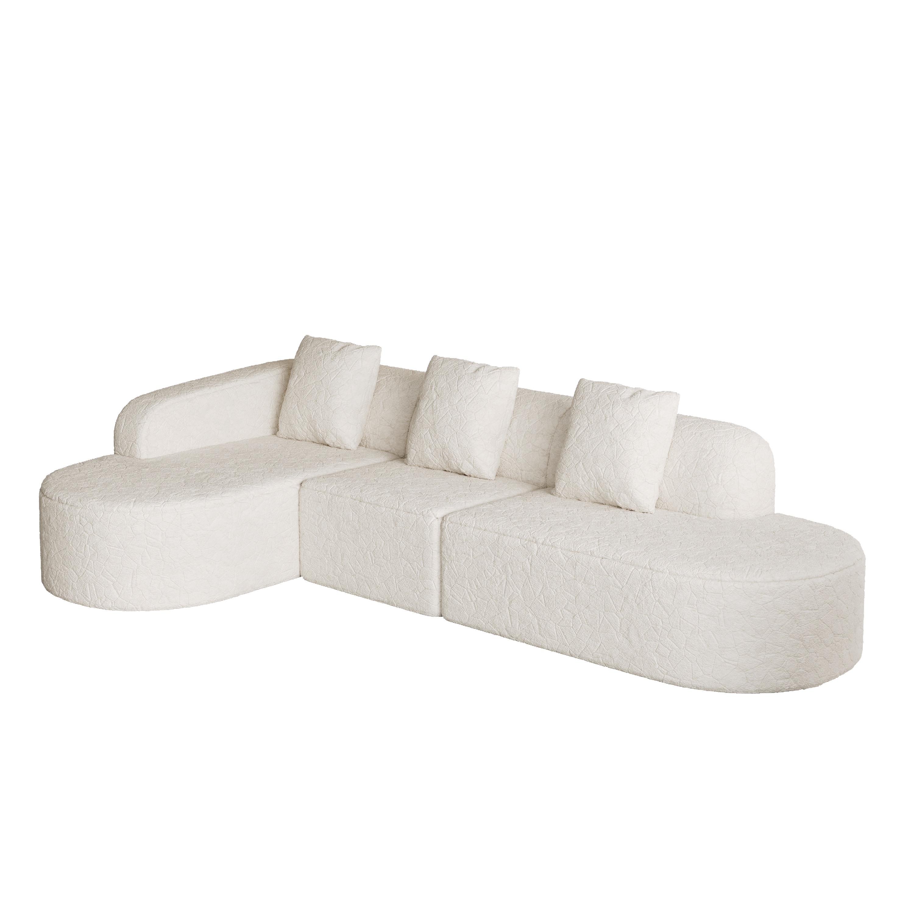 111.8-Inch L-Shaped Curved Modular Sofa