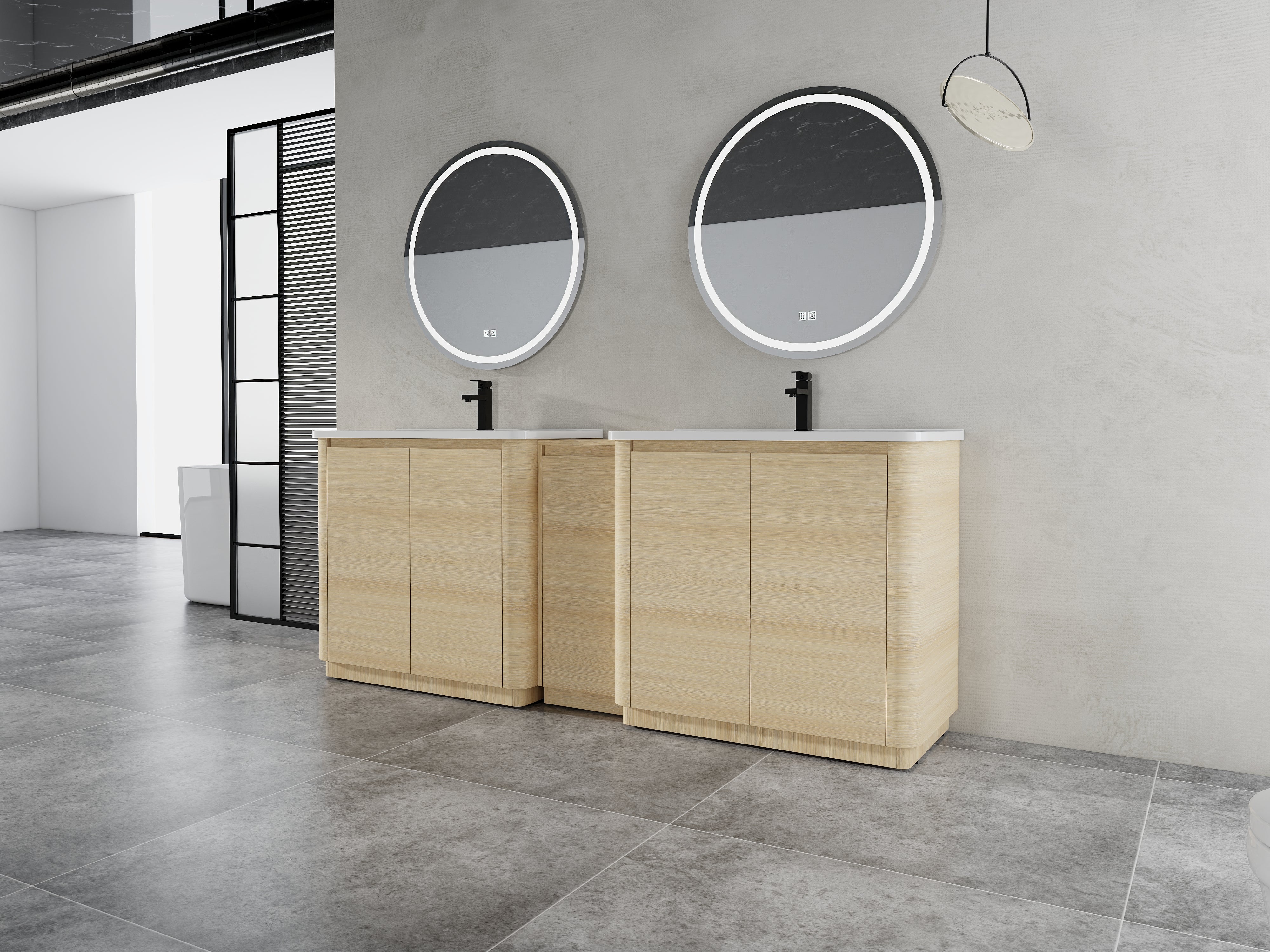 92'' Freestanding Bathroom Vanity with Ceramic Sink