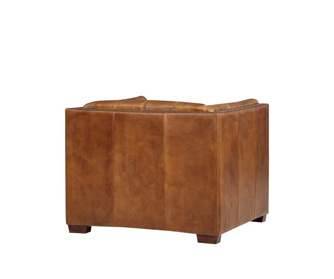 Pre-Order Tuxedo Leather Arm Chair - Light Brown