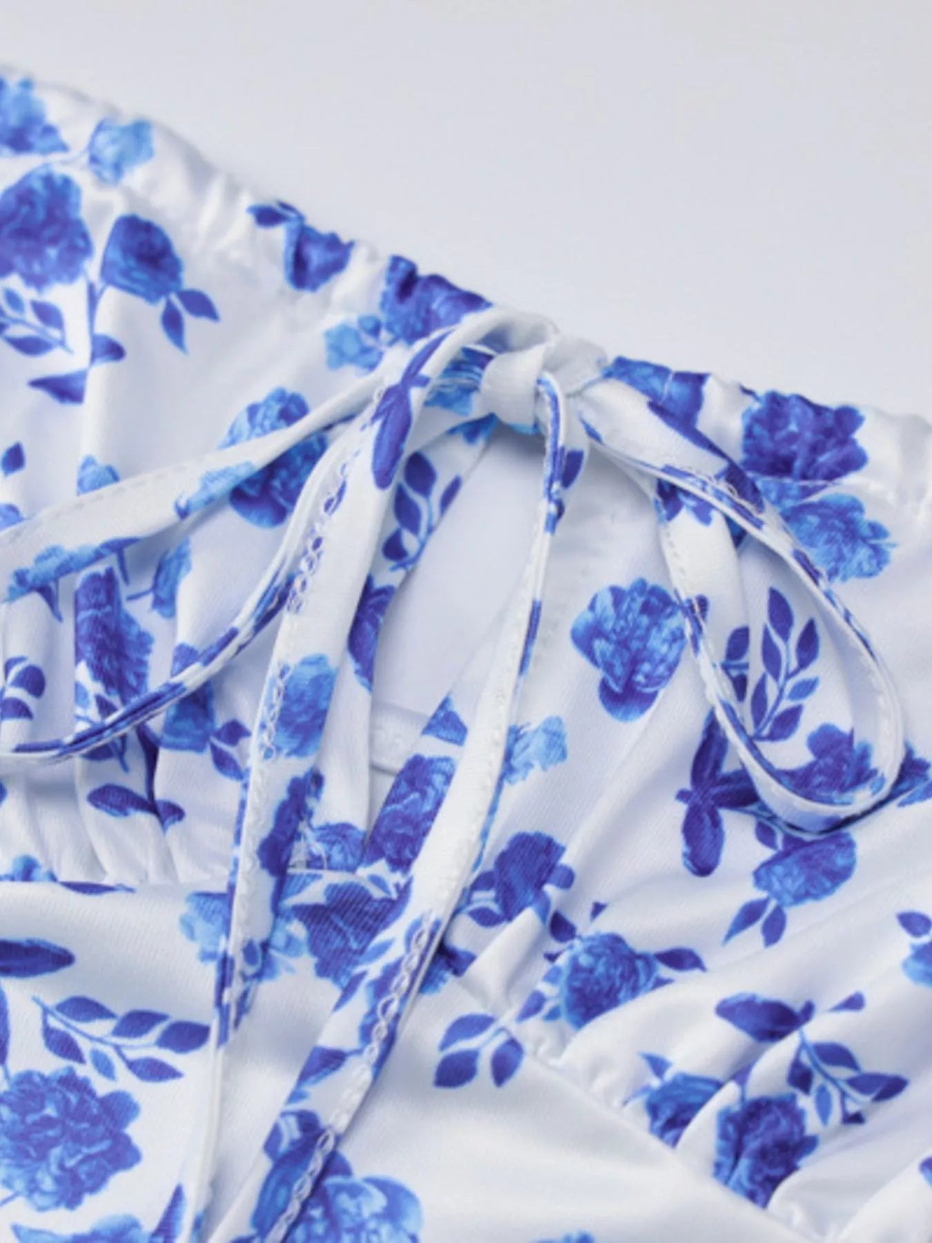 Floral Print Tie Strap Bodycon Maxi Dress