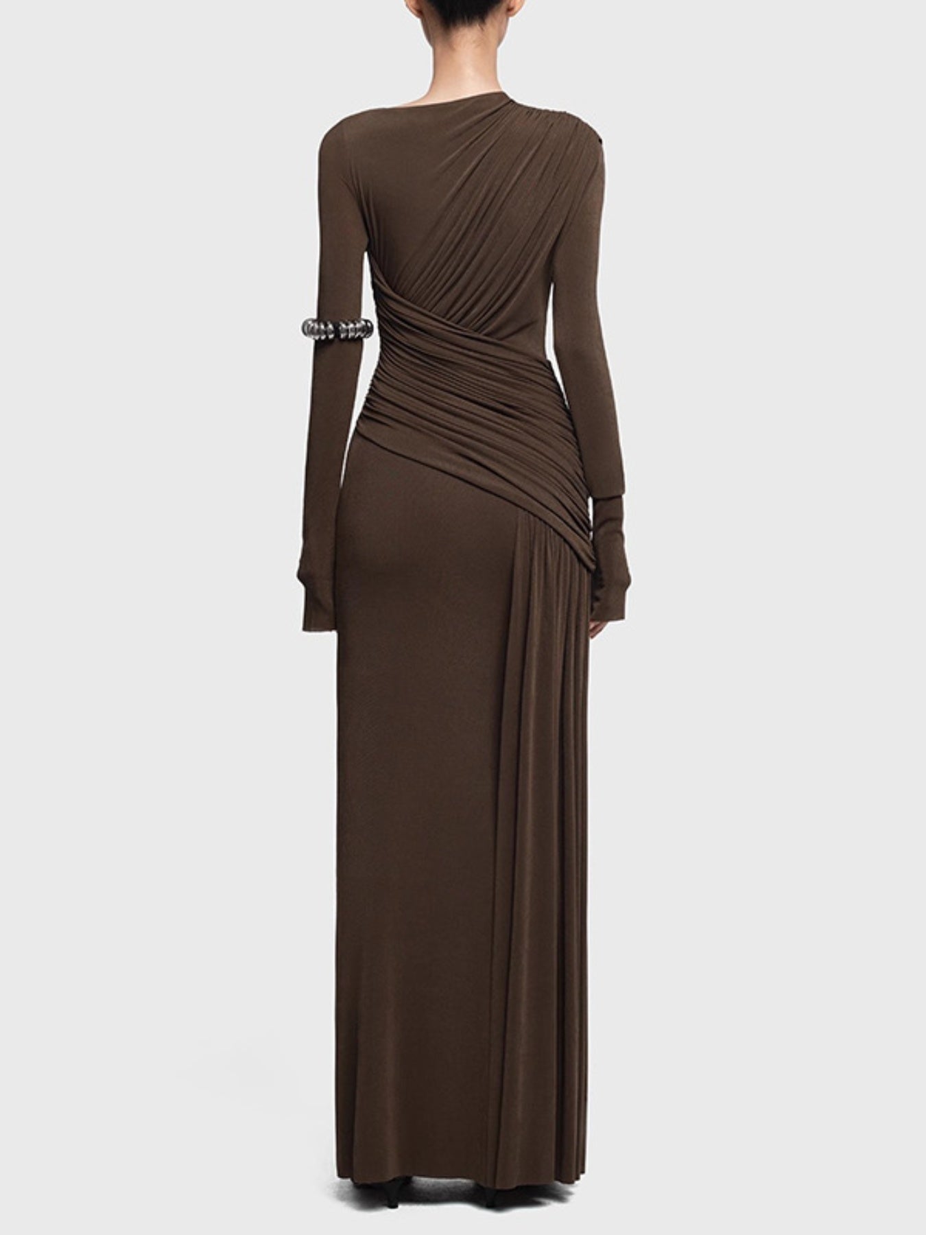 Ruched Long Sleeve Maxi Dress