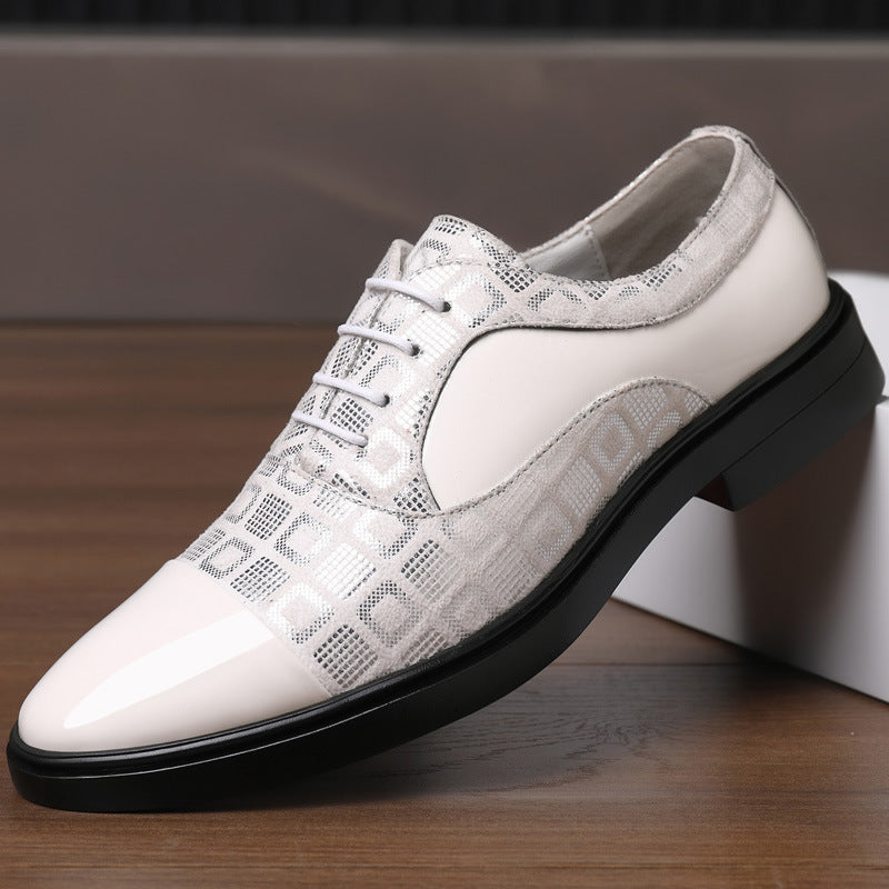 Men's Casual British-Style Korean-Style Pointed-Toe Leather Shoes