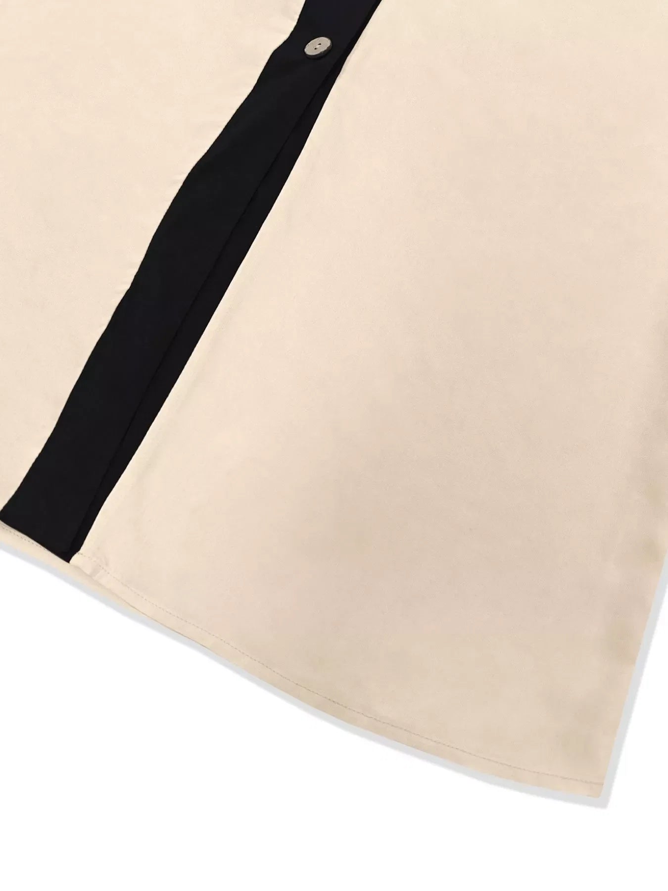 Contrast Trim Button-Down Midi Dress