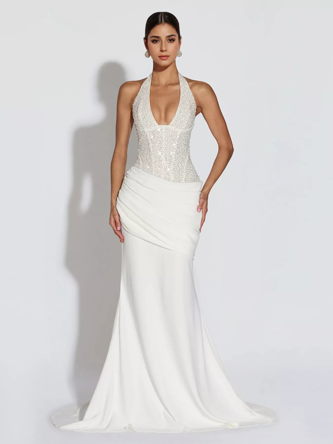 Sequin Halter Neck Maxi Dress