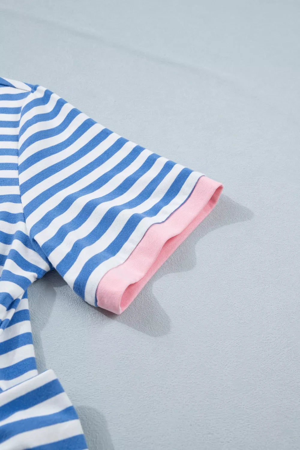 Stripe Nautical Tie Contrast Trim Round Neck T Shirt Mini Dress