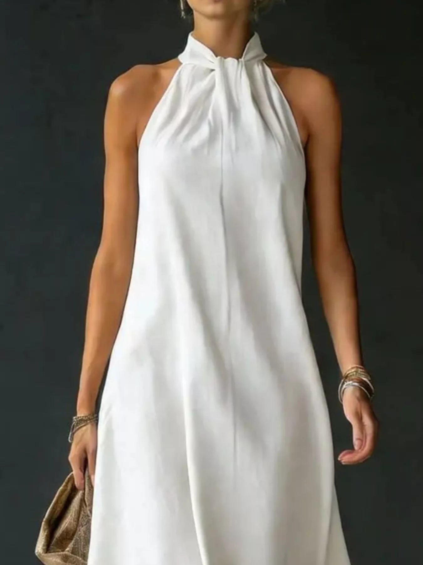 Full Size Halter Neck Maxi Dress Plus Size