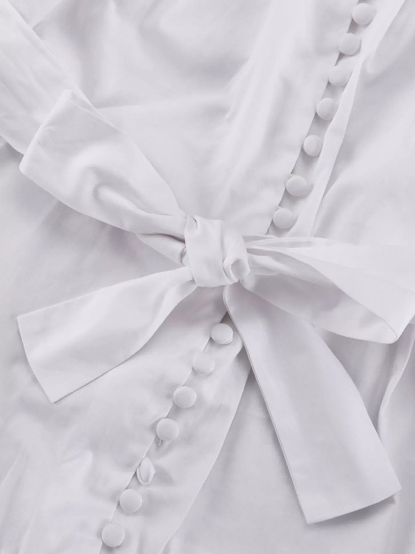 Button-Up Balloon Sleeve Mini Dress