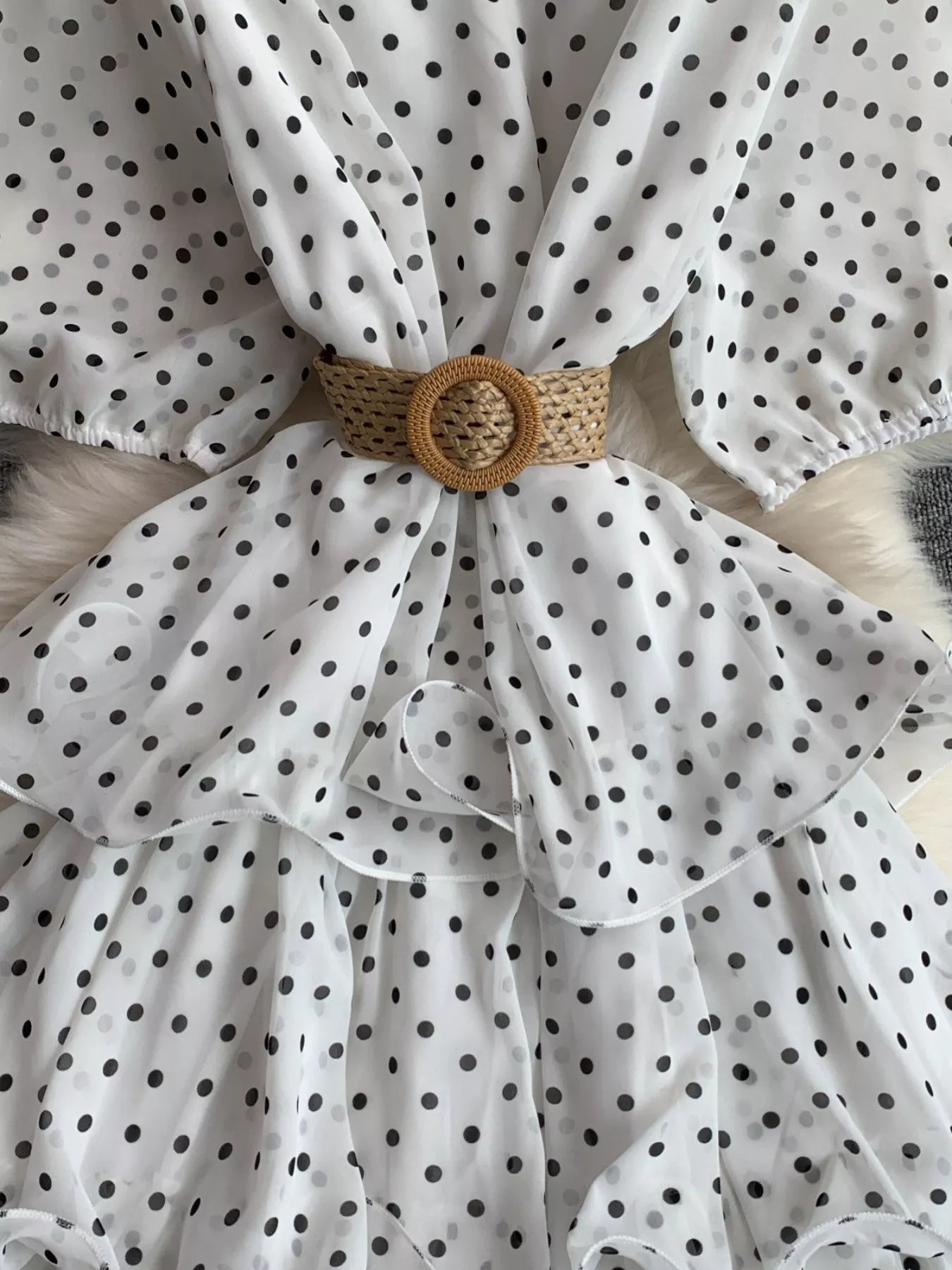 Polka Dot Ruffled Tiered Dress