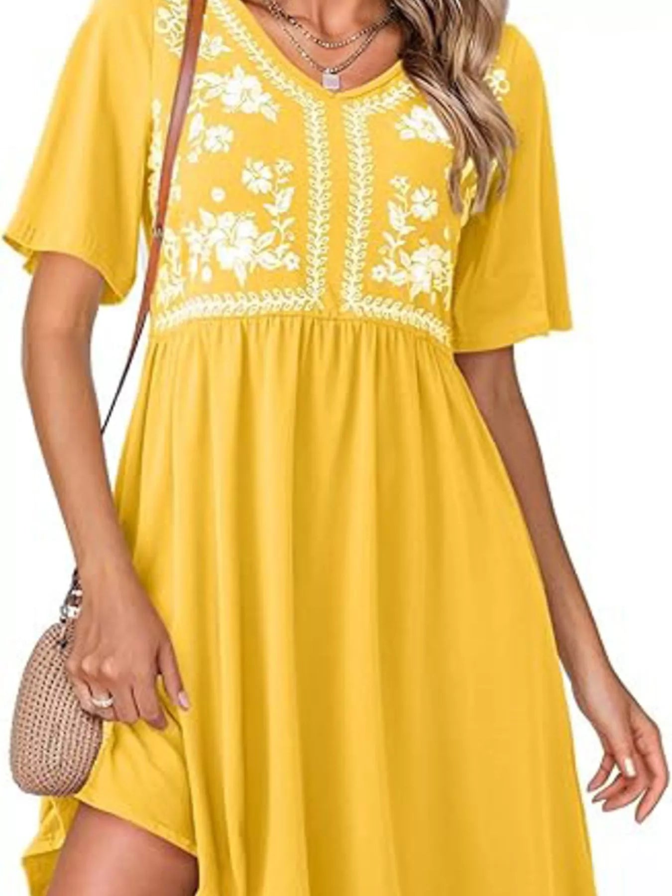 Floral V-Neck Mini Dress