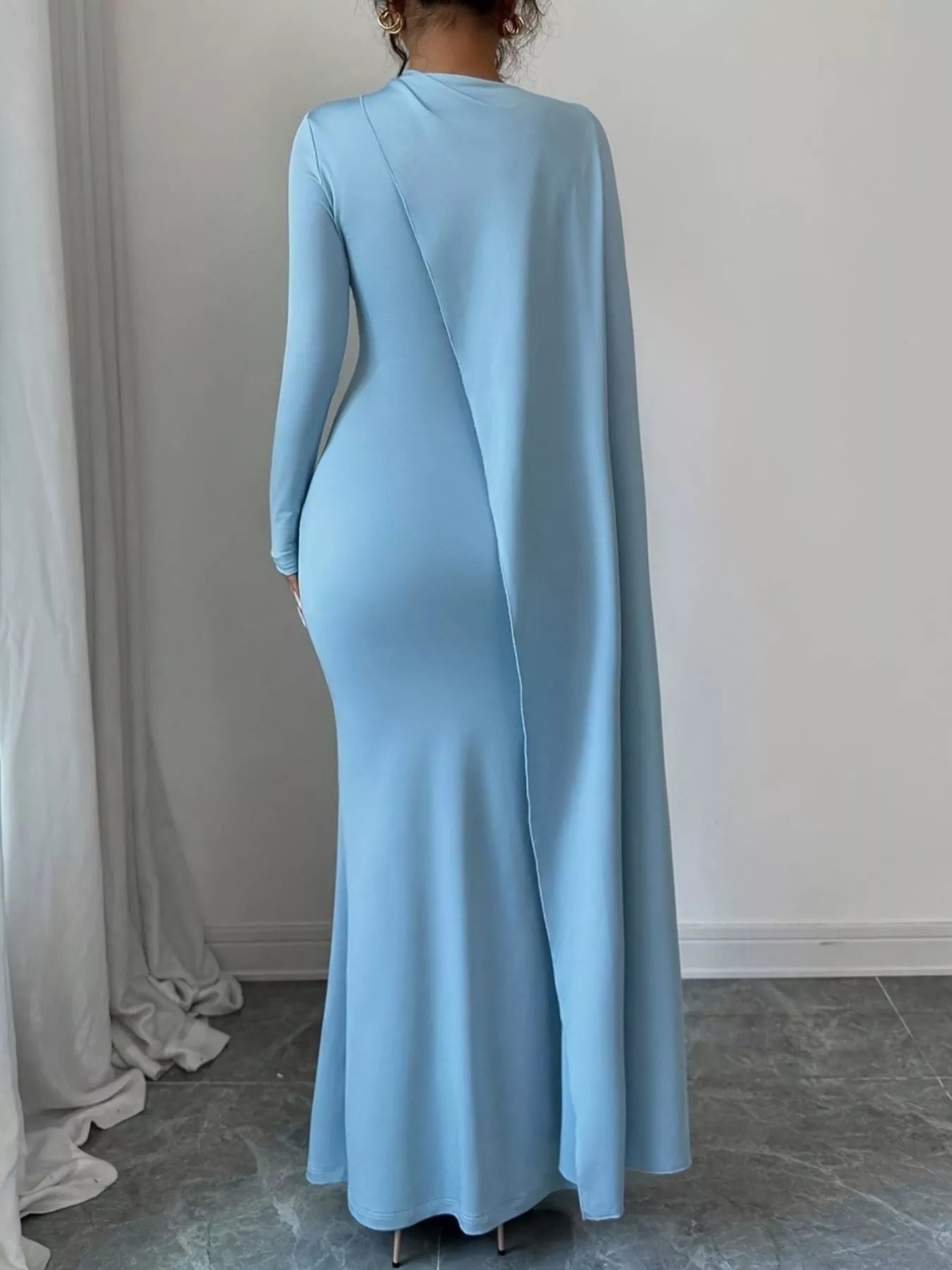 Ruched Long Sleeve Maxi Dress