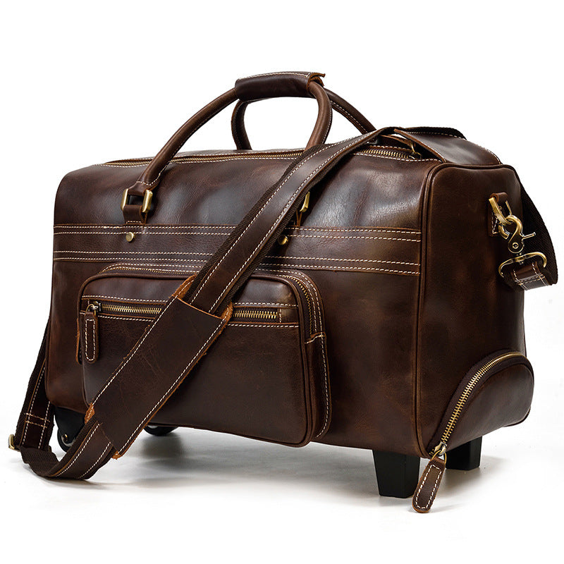 Men's Genuine Leather Retro Travel Bag