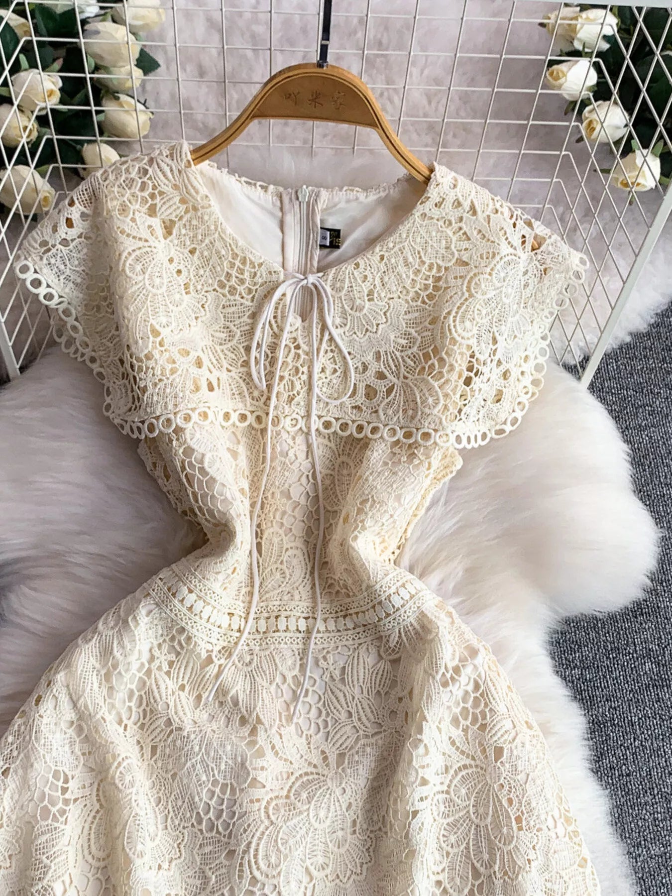 Lace Sleeveless A-Line Dress