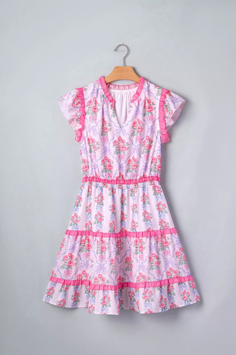 Tiered Ruffles Sleeveless Summer Floral Dress