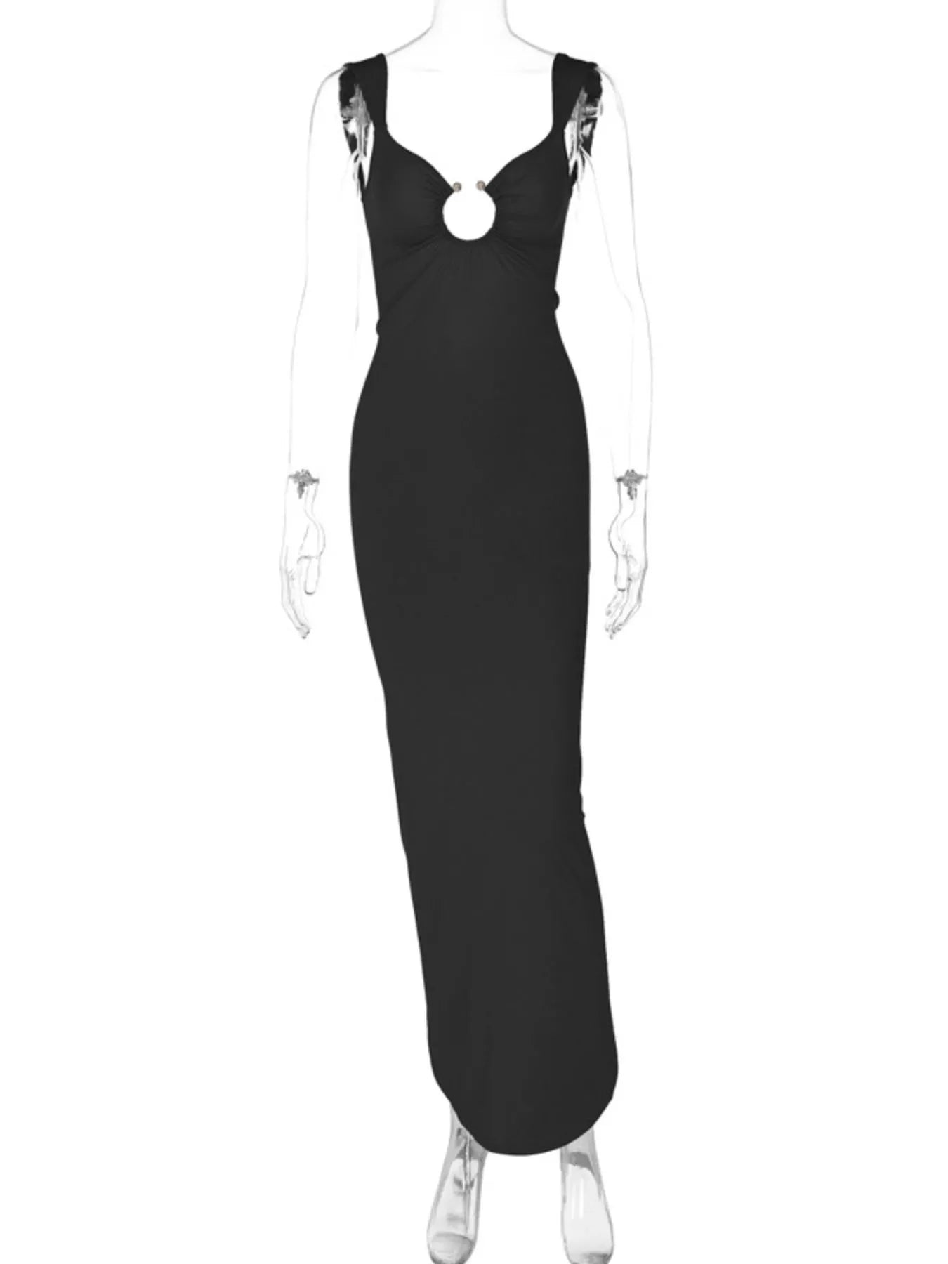 Backless Slit Back Cutout Maxi Dress