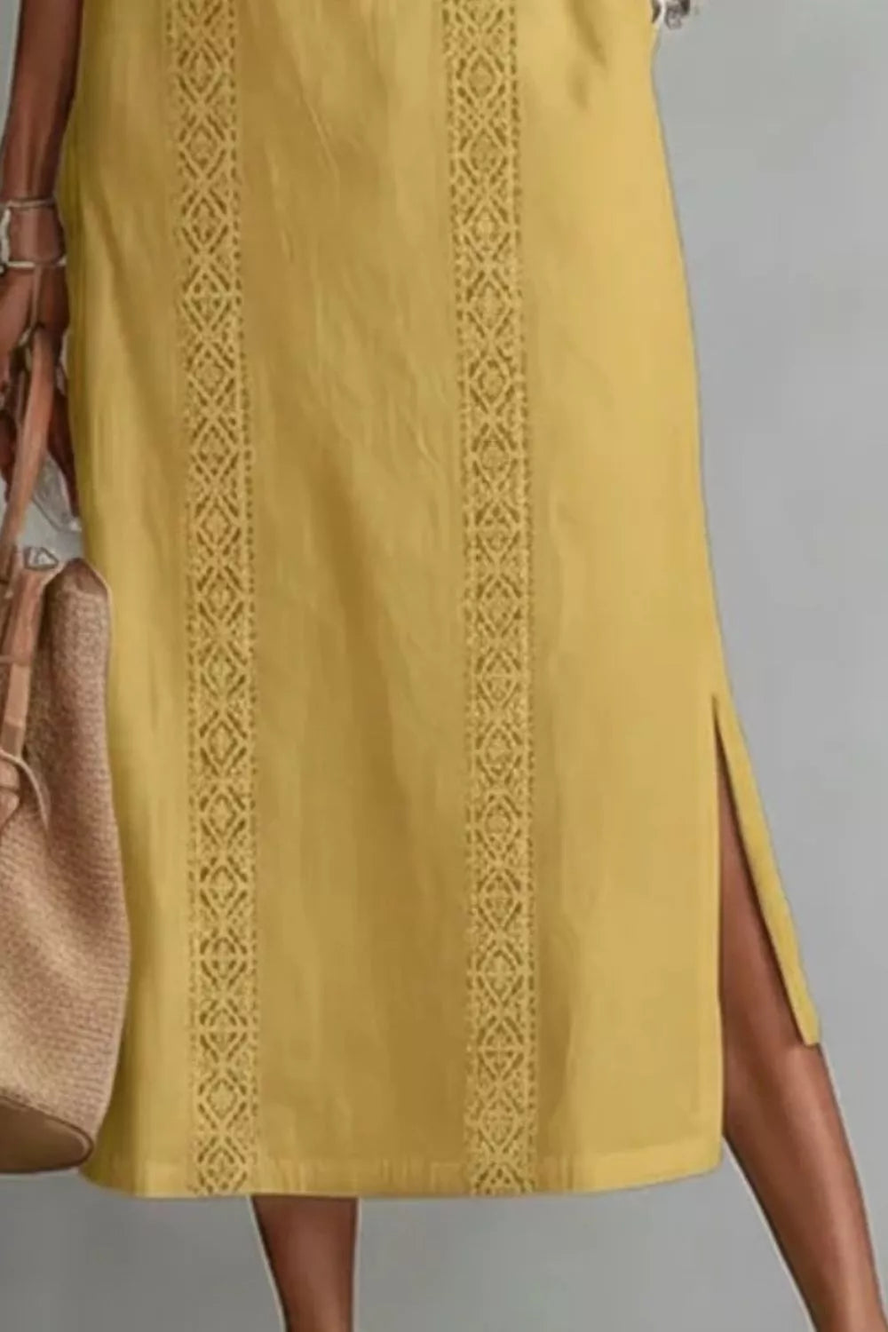 Sleeveless Side Slit Dress with Pockets