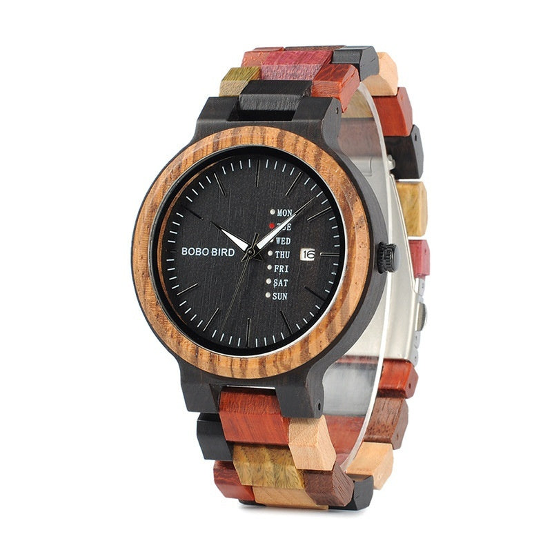 Couple Wooden Watches And Date-display Quartz Watches