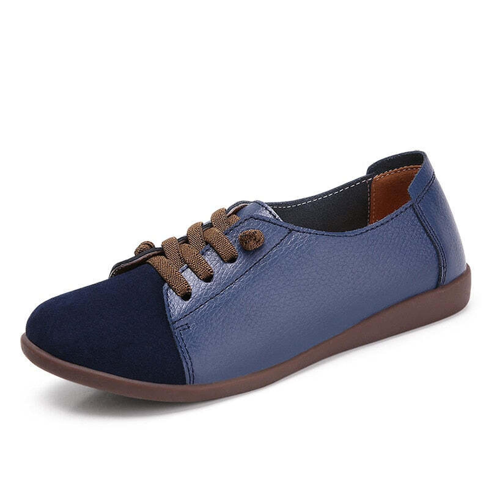 PEIPAH Genuine Leather Shoes Woman Spring Ladies Shoes Slip On Ballet Flats Sneakers Women Oxford Shoes Plus Size Moccains