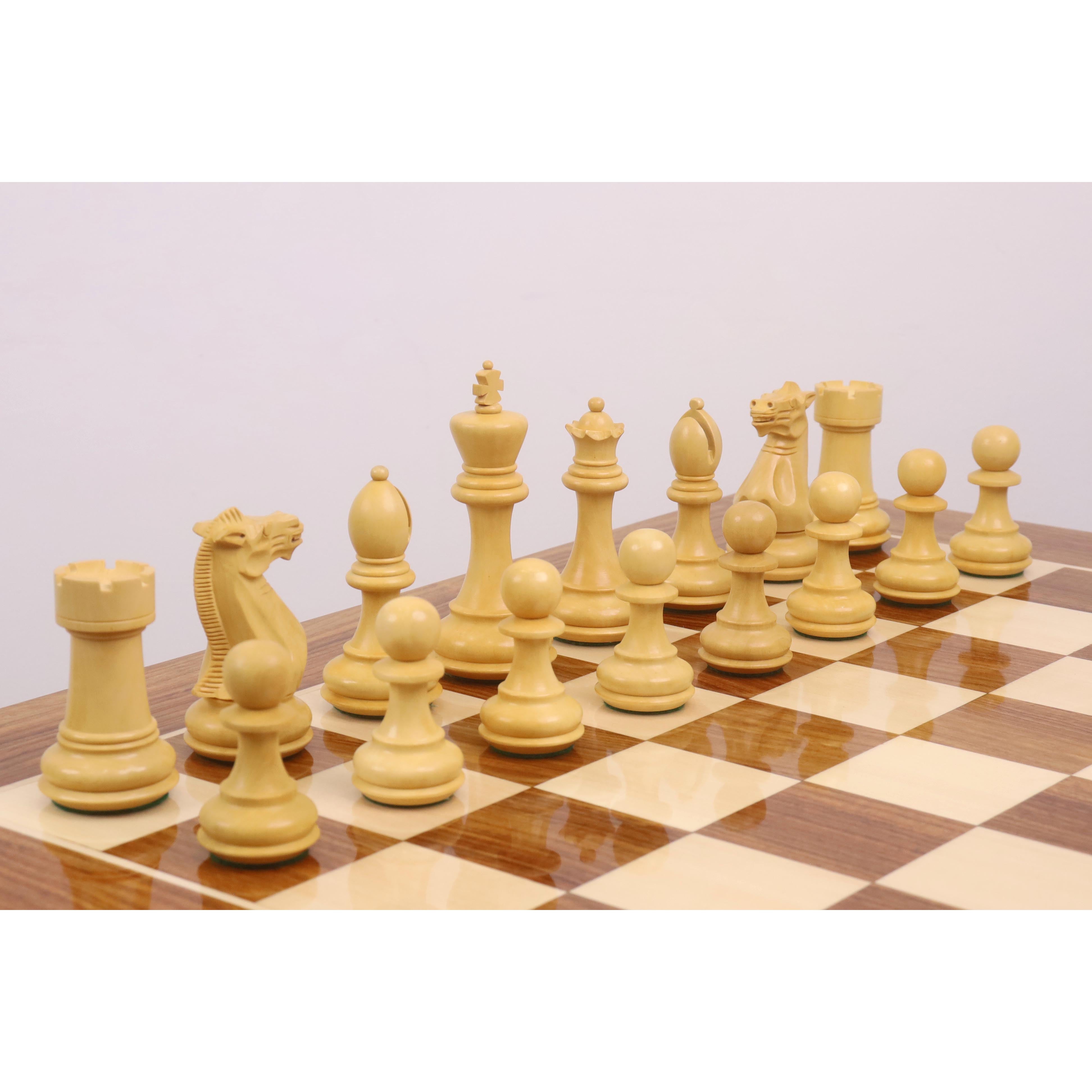 23" Tournament Chess Board Table with 4.1" Pro Staunton Weighted Wooden Chess Pieces - Golden Rosewood and Boxwood