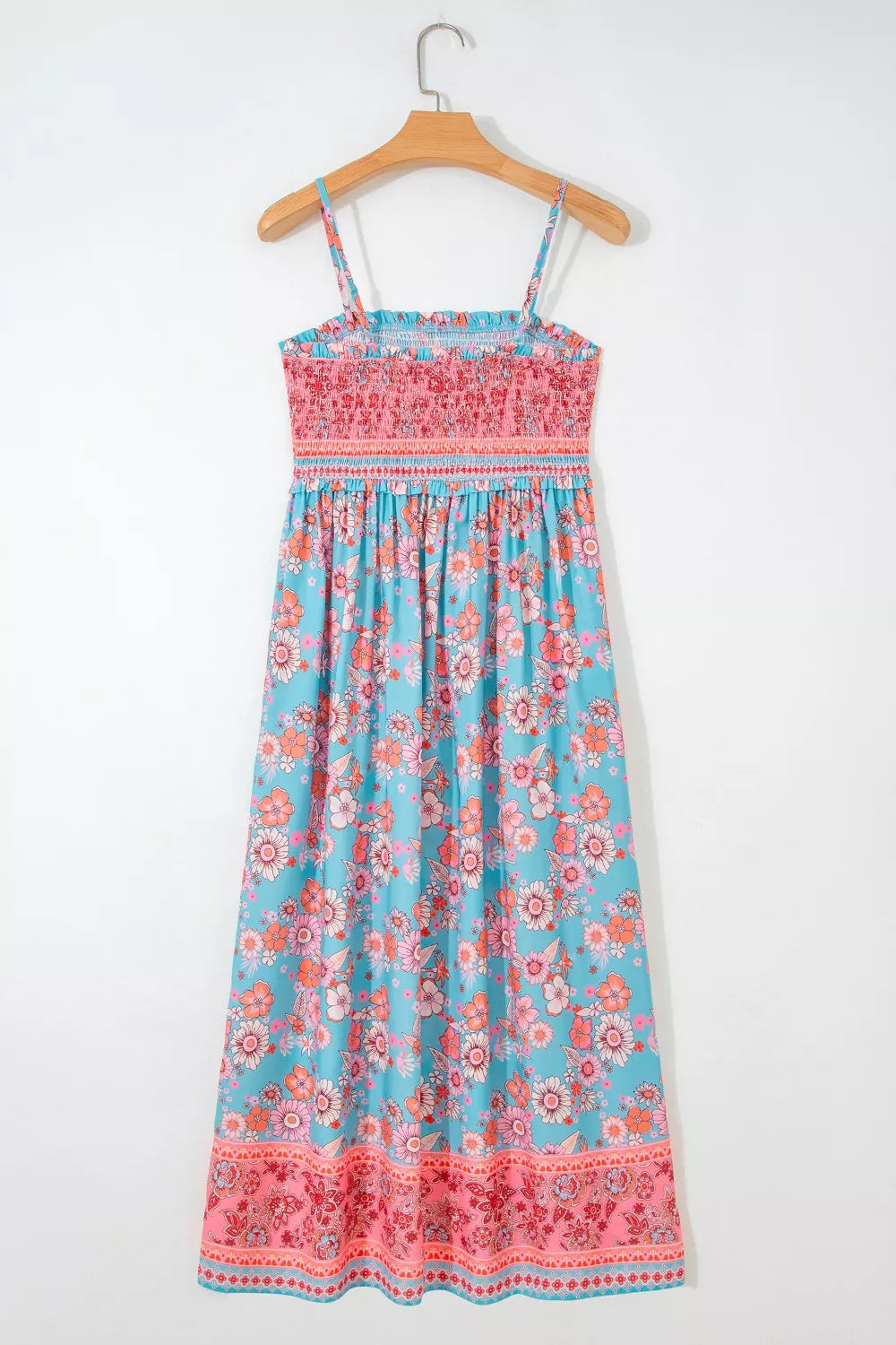 Bohemian Ethnic Print Spaghetti Straps Vacation Maxi Dress
