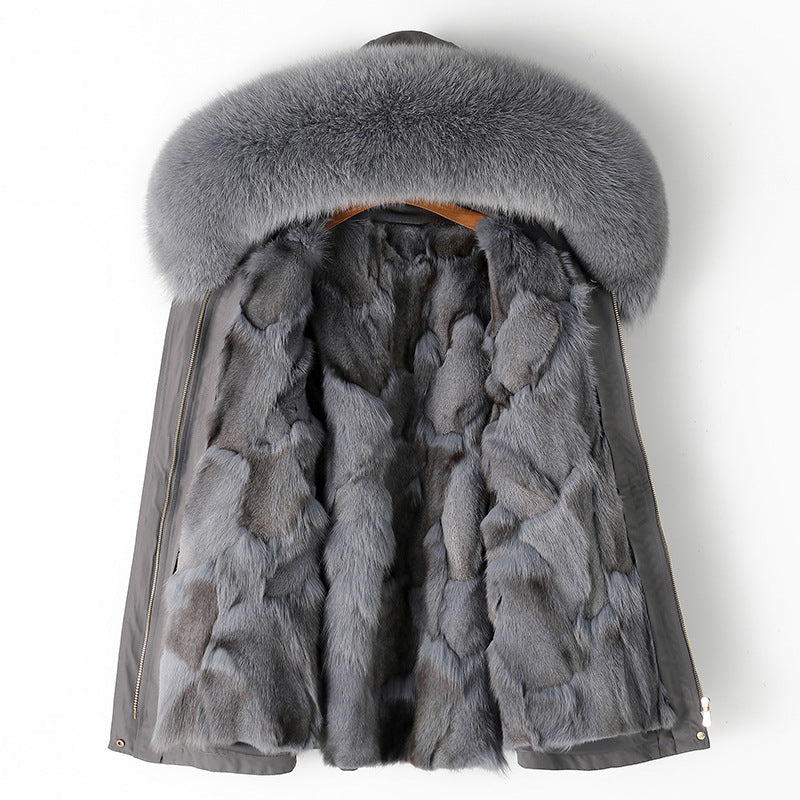 New Thickened Fur-and-Liner Detachable Coat