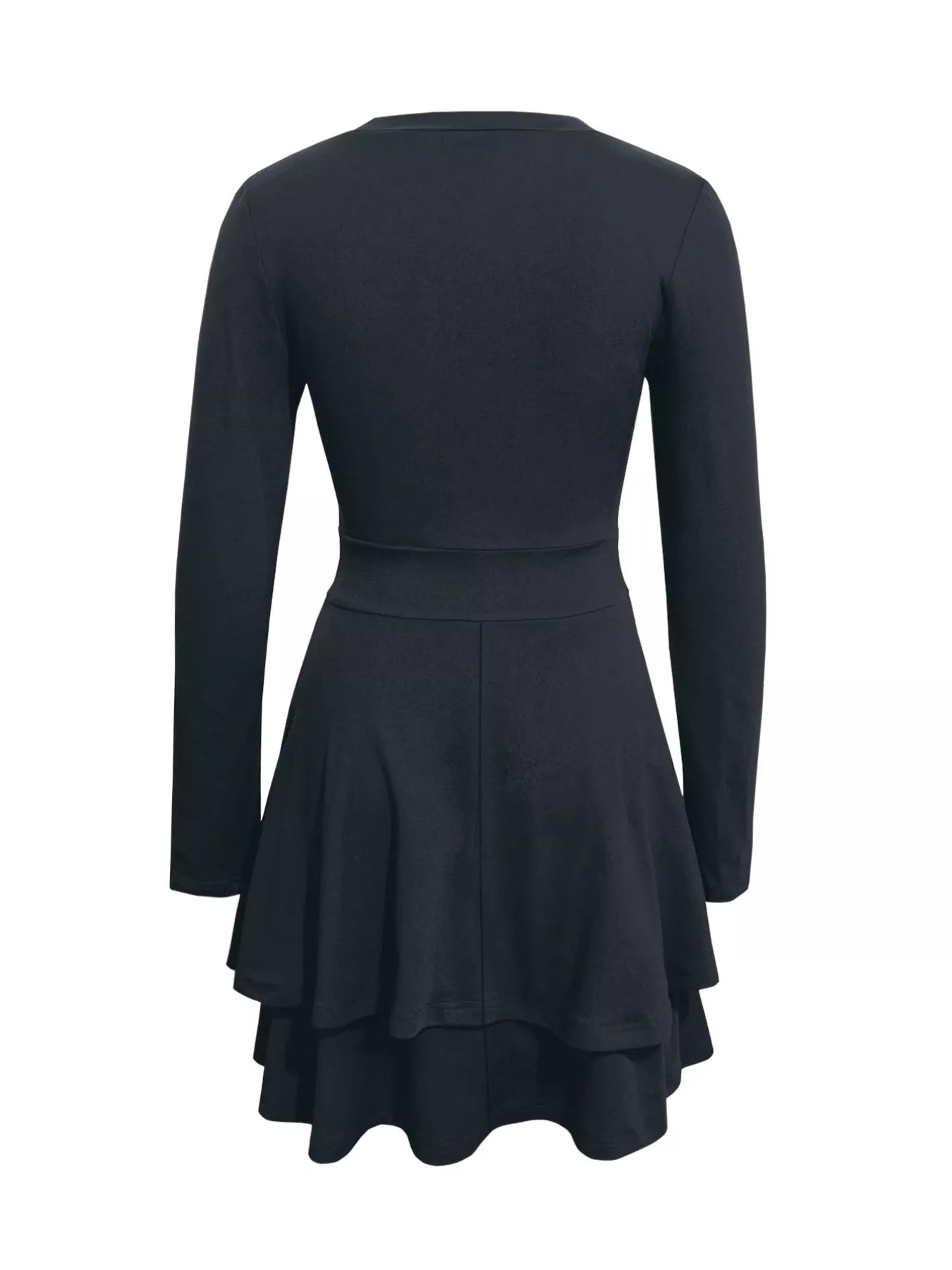 V-Neck Layered Ruffle Mini Dress