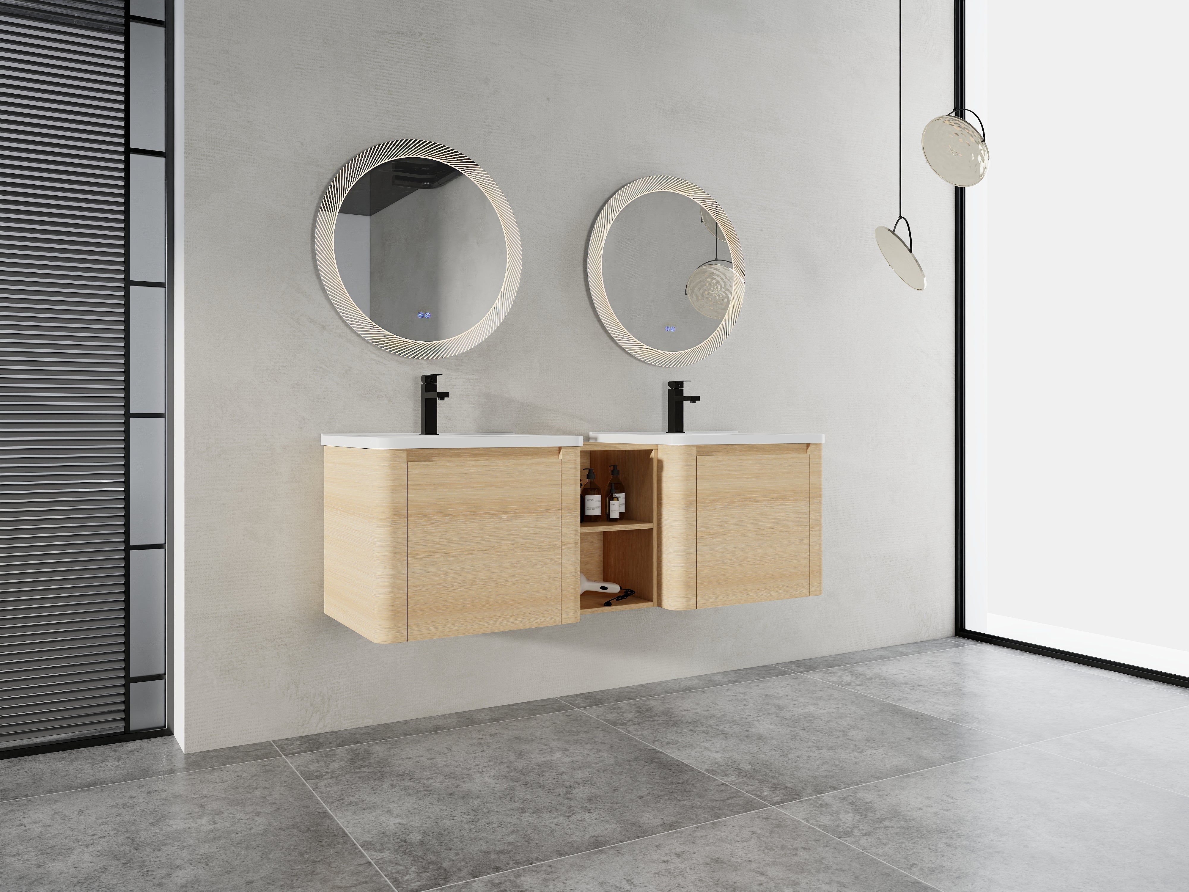 60'' Wall-Mounted Bathroom Vanity