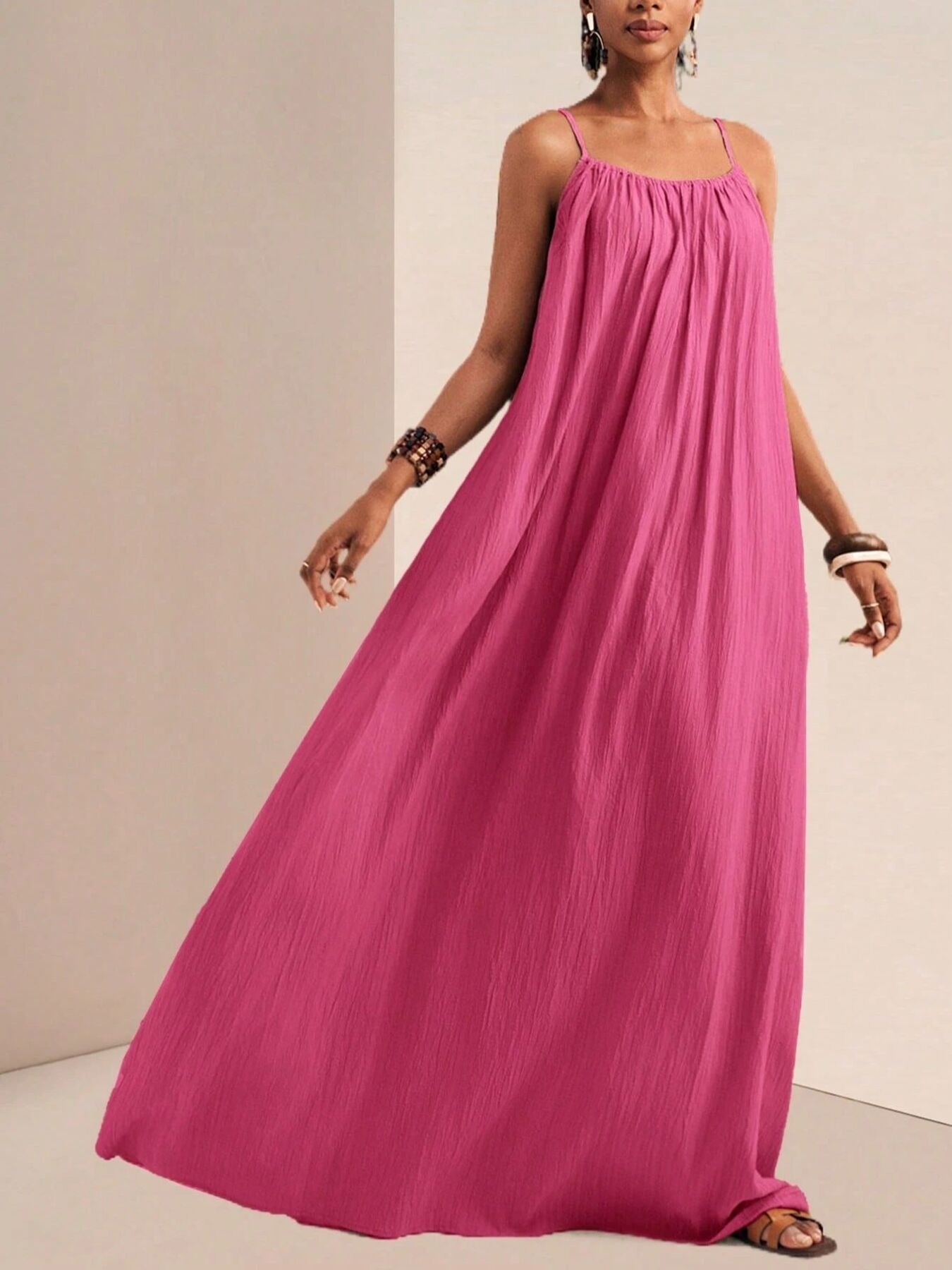 Spaghetti Strap Flowy Maxi Dress