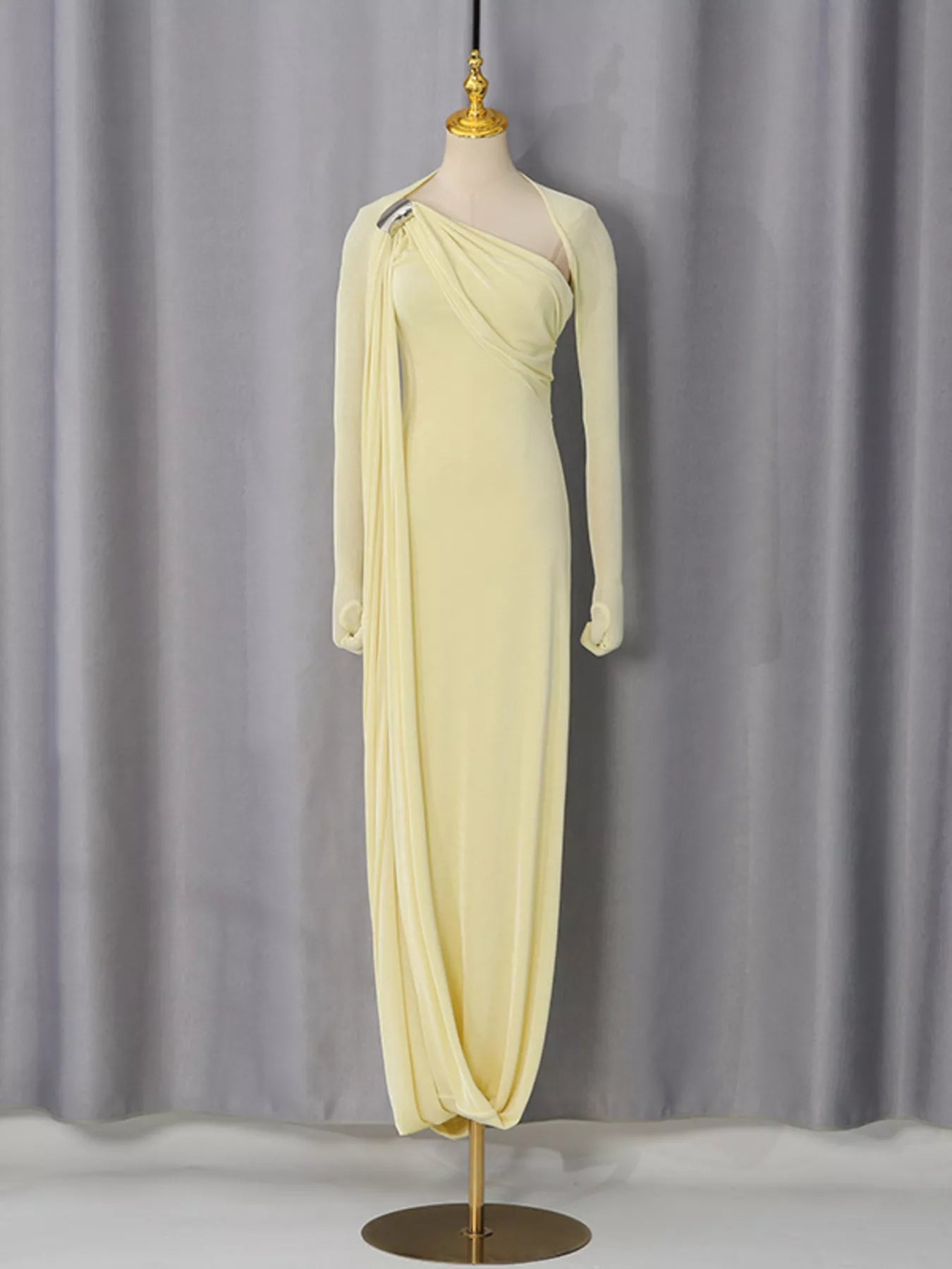 One-Shoulder Draped Maxi Dress