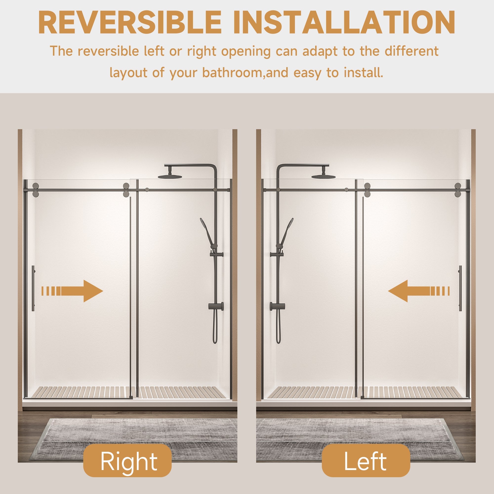 Frameless Single Sliding Shower Door