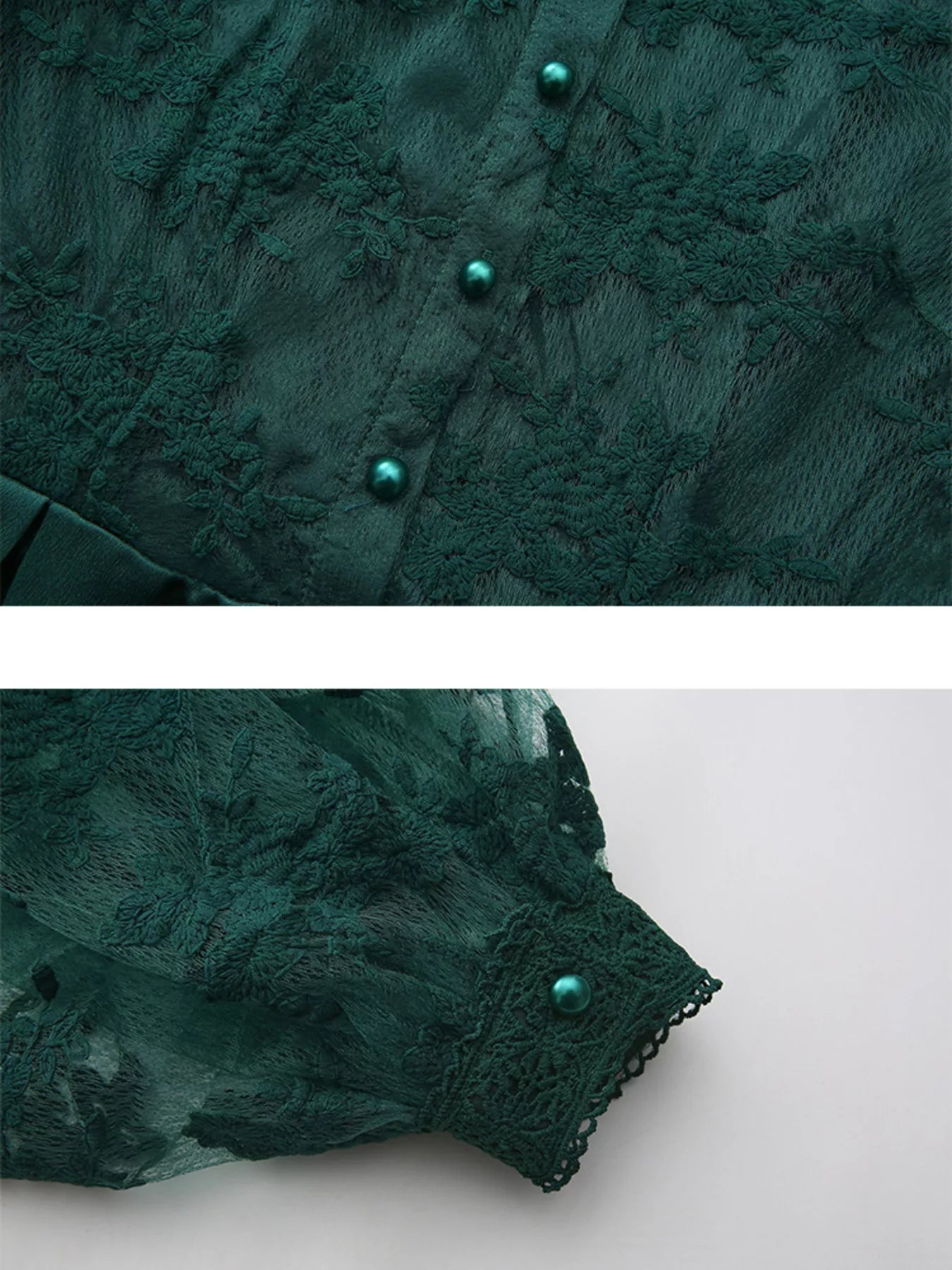 Lace Lantern Sleeve Belted Maxi Dress