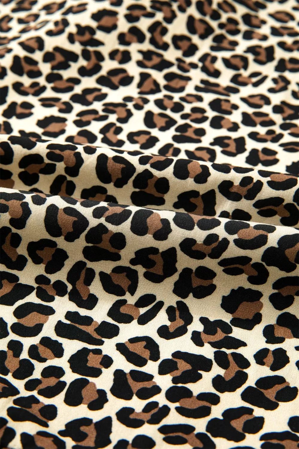 Leopard Print Striped Color Block Trim V Neck Bracelet Sleeve Mini Dress