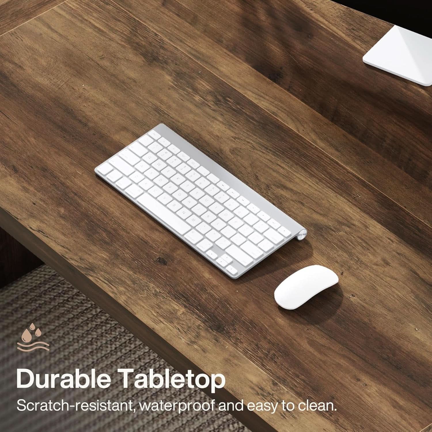 71 Inch Brown Executive Wood Computer Desk For Home Office - Overture Gifts
