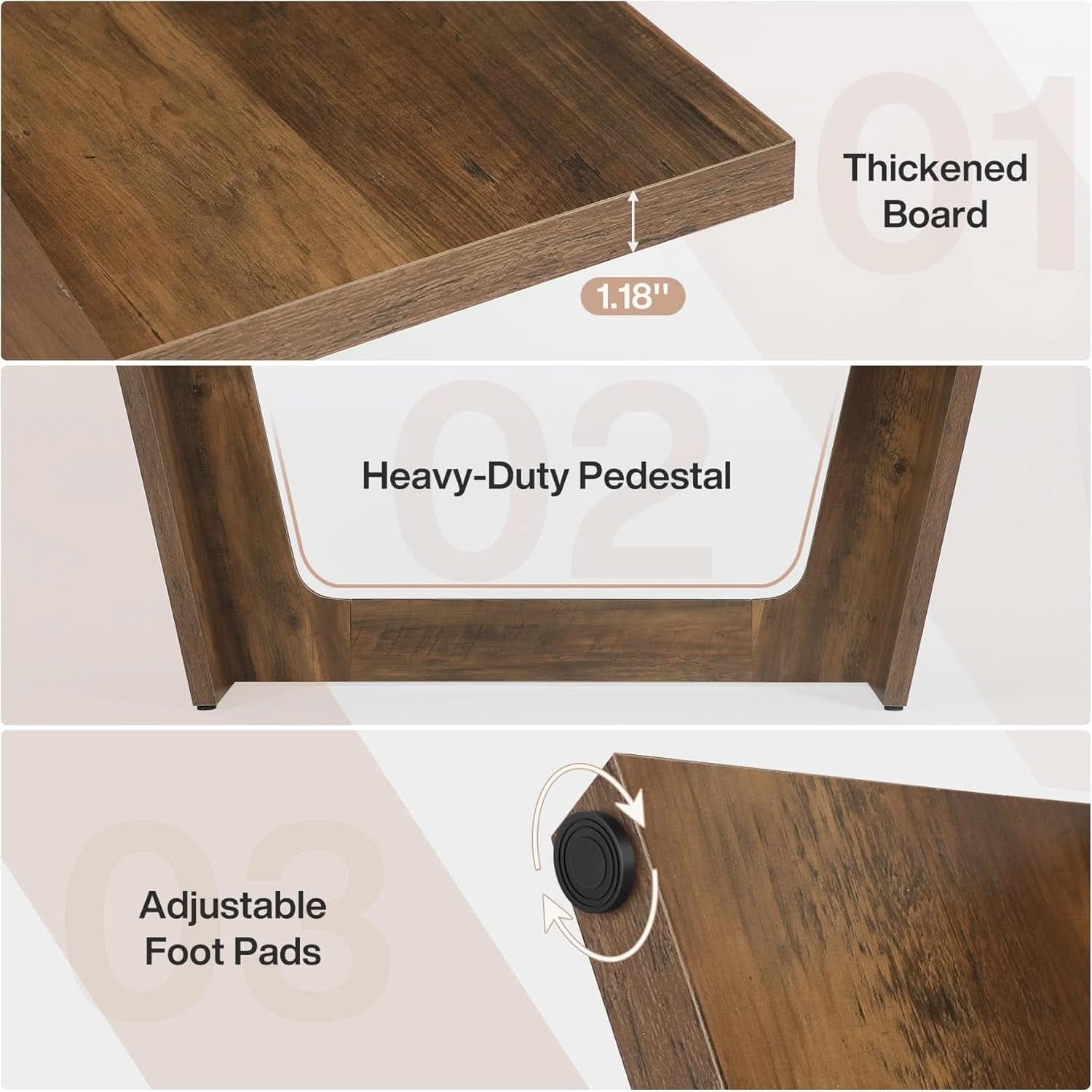 71 Inch Brown Executive Wood Computer Desk For Home Office - Overture Gifts