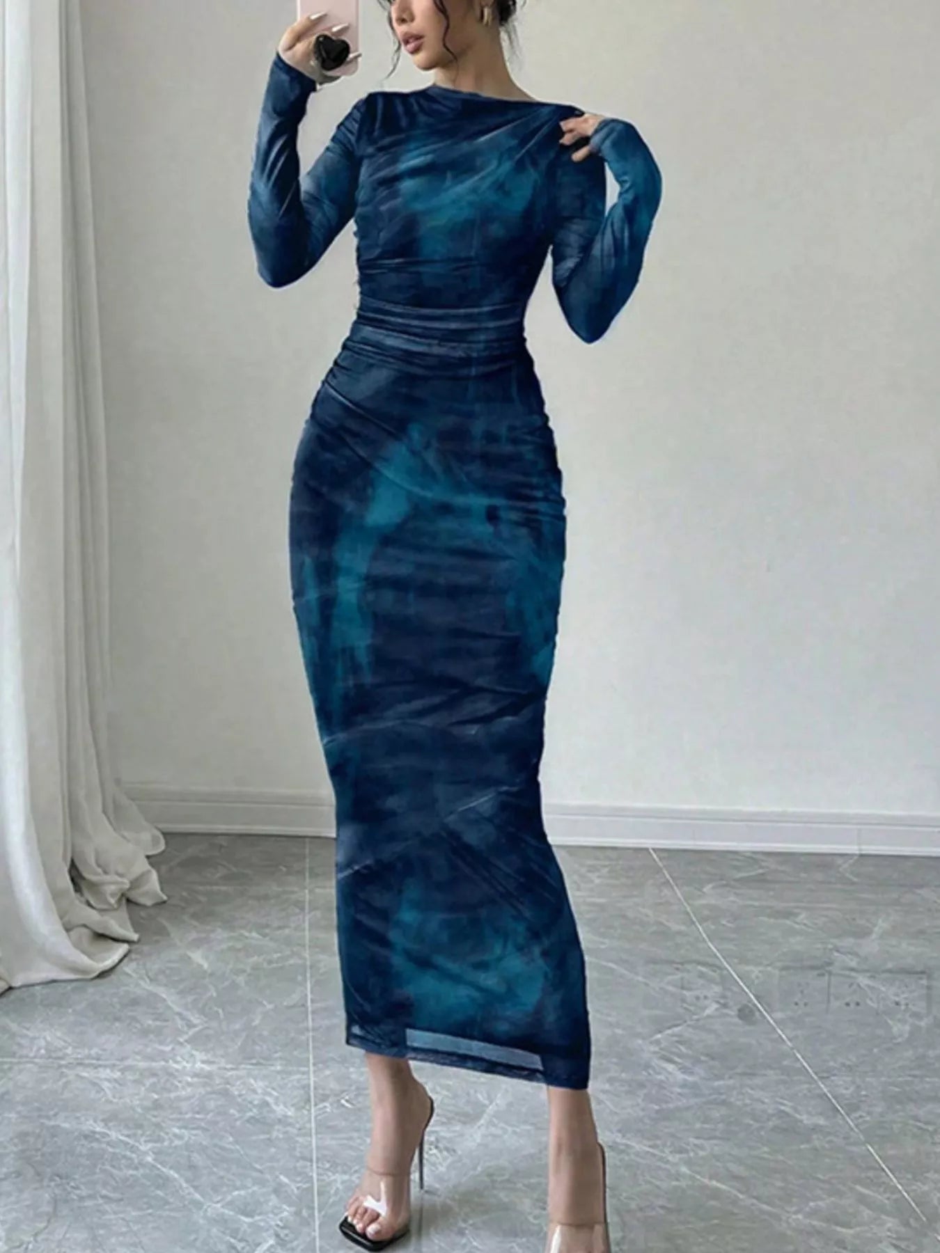 Tie-Dye Bodycon Maxi Dress