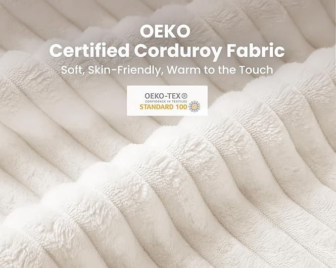 Oversized Modular Sofa, Extra Deep Cloud Corduroy Sectional Couch with Ottoman Chaise, Fluffy Corduroy 4 Seater Couch Bed for Living Room, Villa (Sofa Bed 4 Seater, Corduroy White)