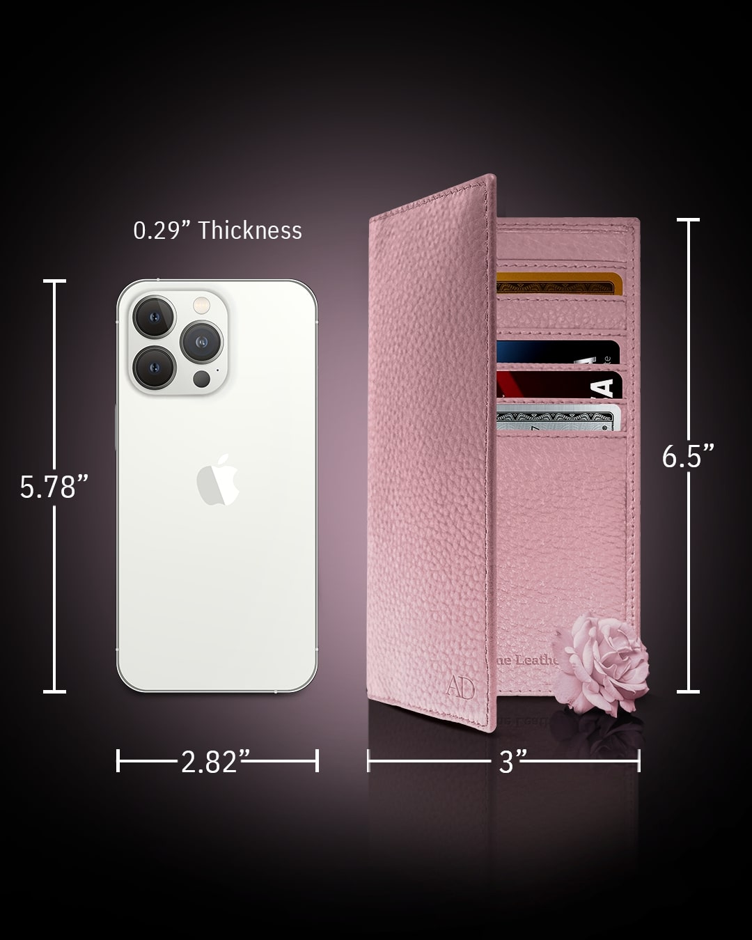 Genuine Leather Checkbook Cover – Card Slots, RFID Blocking