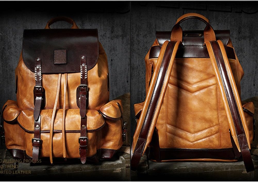 The Executive Traveler — Full-Grain Leather Heritage Backpack in Cognac Brown