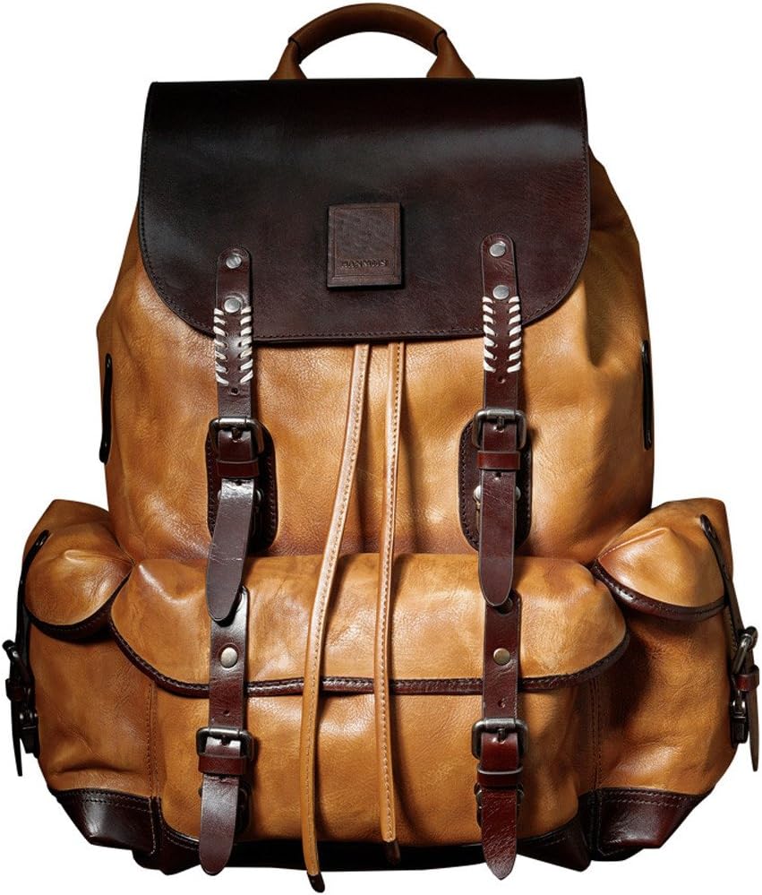 The Executive Traveler — Full-Grain Leather Heritage Backpack in Cognac Brown