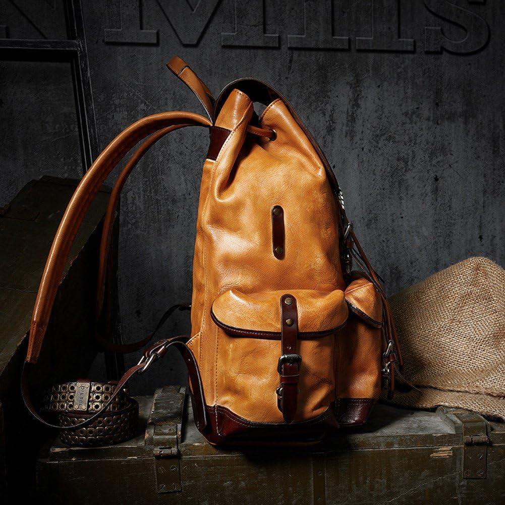 The Executive Traveler — Full-Grain Leather Heritage Backpack in Cognac Brown