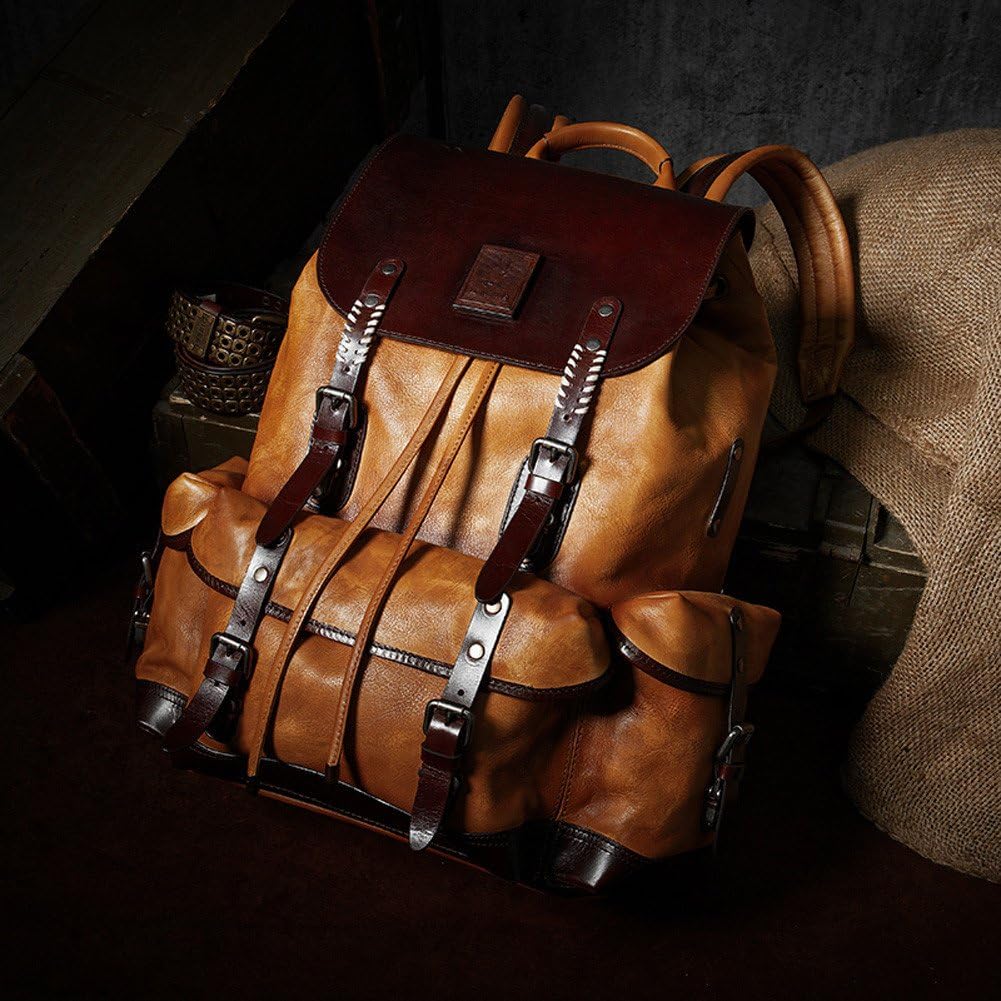 The Executive Traveler — Full-Grain Leather Heritage Backpack in Cognac Brown