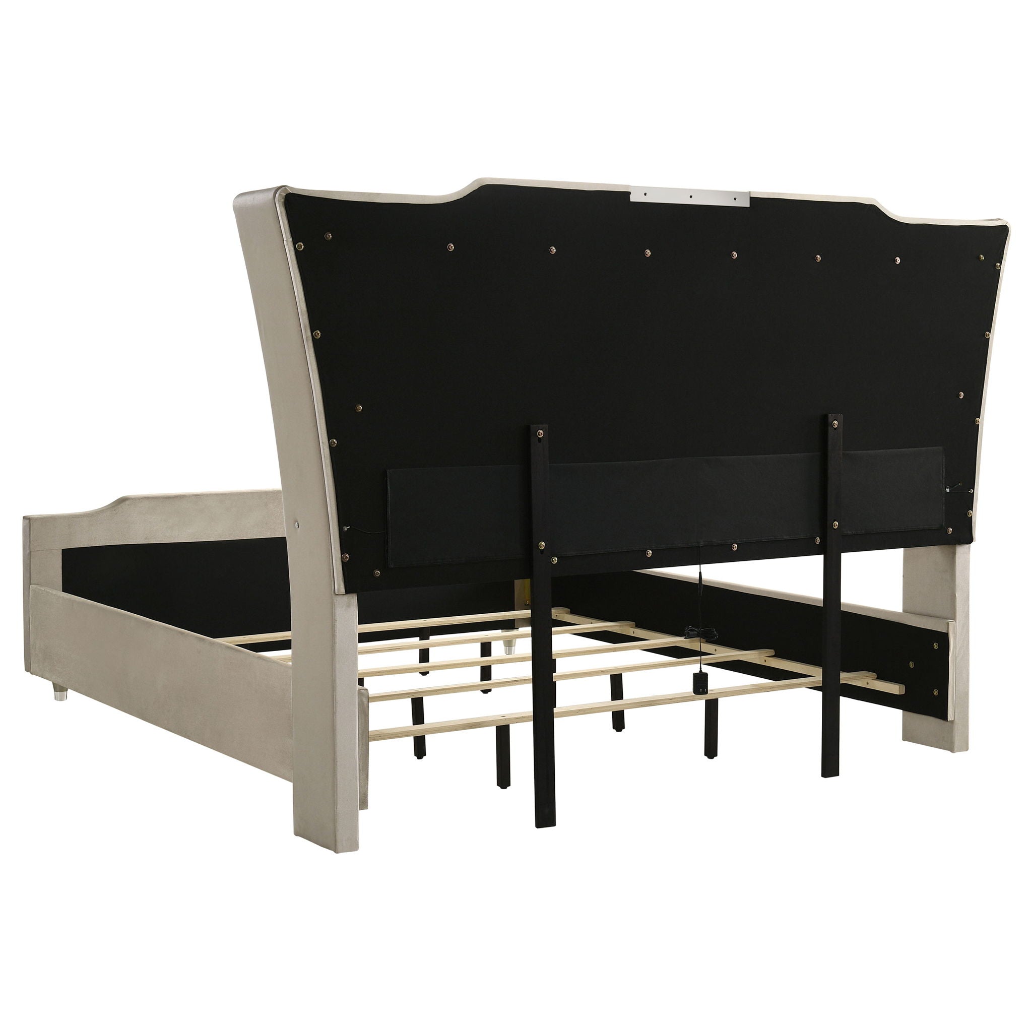Lorient Eastern King LED Upholstered Bed Ivory and Camel