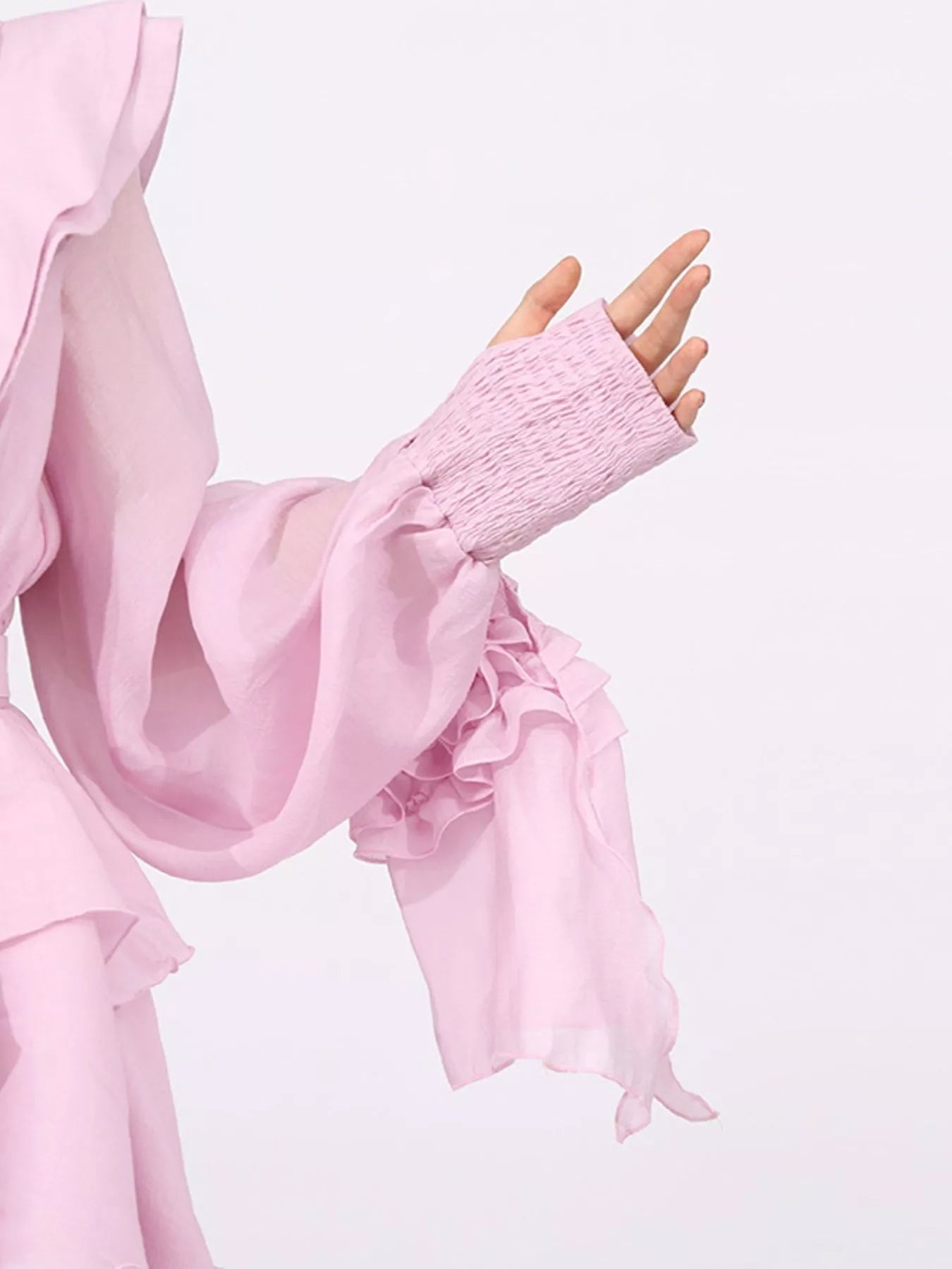Ruffled Layered Long Sleeve Mini Dress