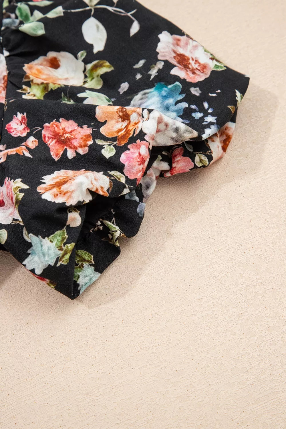 Floral Print Smocked Waist Maxi Dress